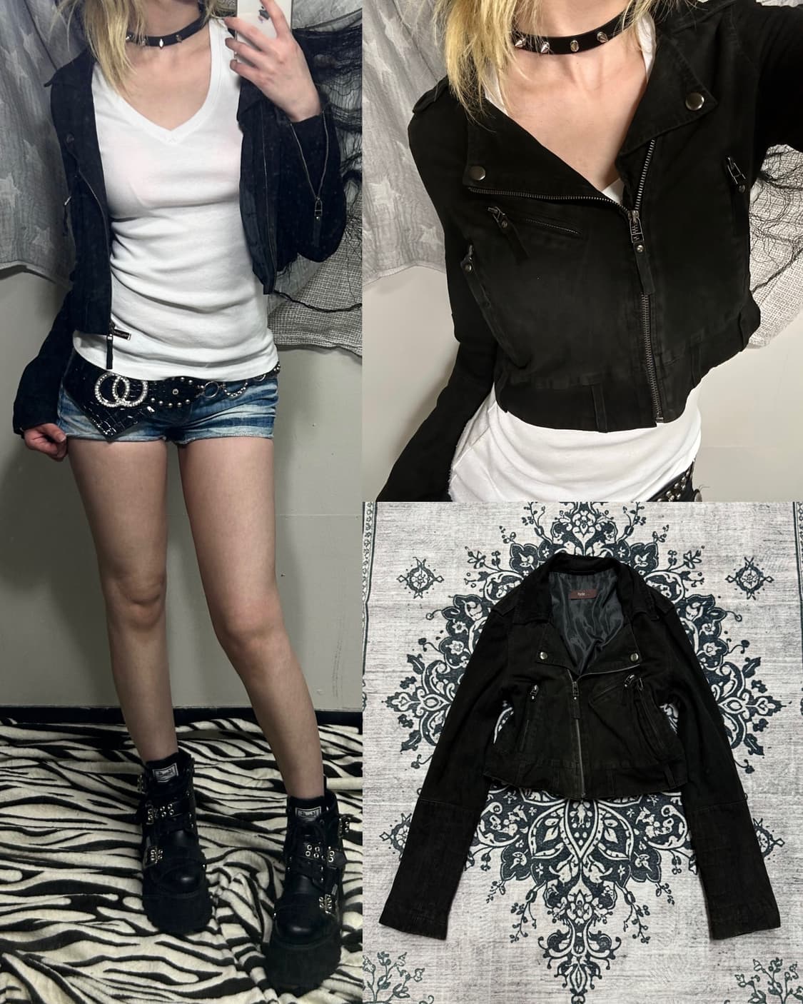 y2k cropped diagonal line jacket 상품이미지1