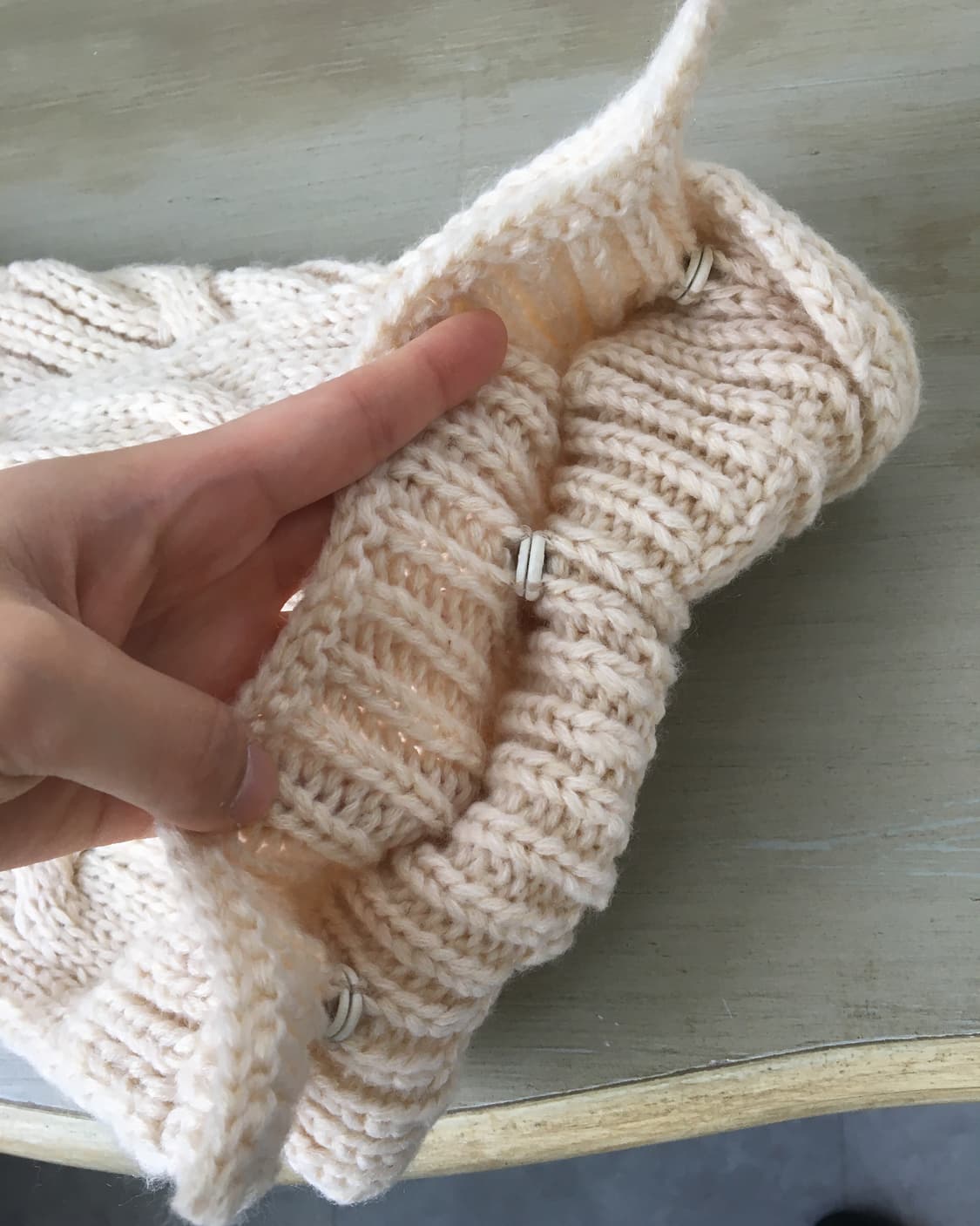  cable pattern 2way knit muffler 상품이미지6