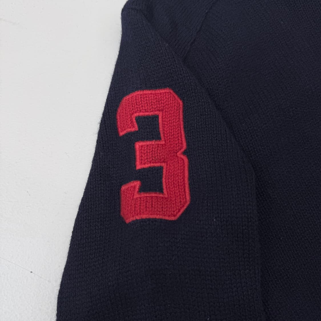 폴로 빅포니 램스울 투웨이 니트집업 네이비 상품이미지4