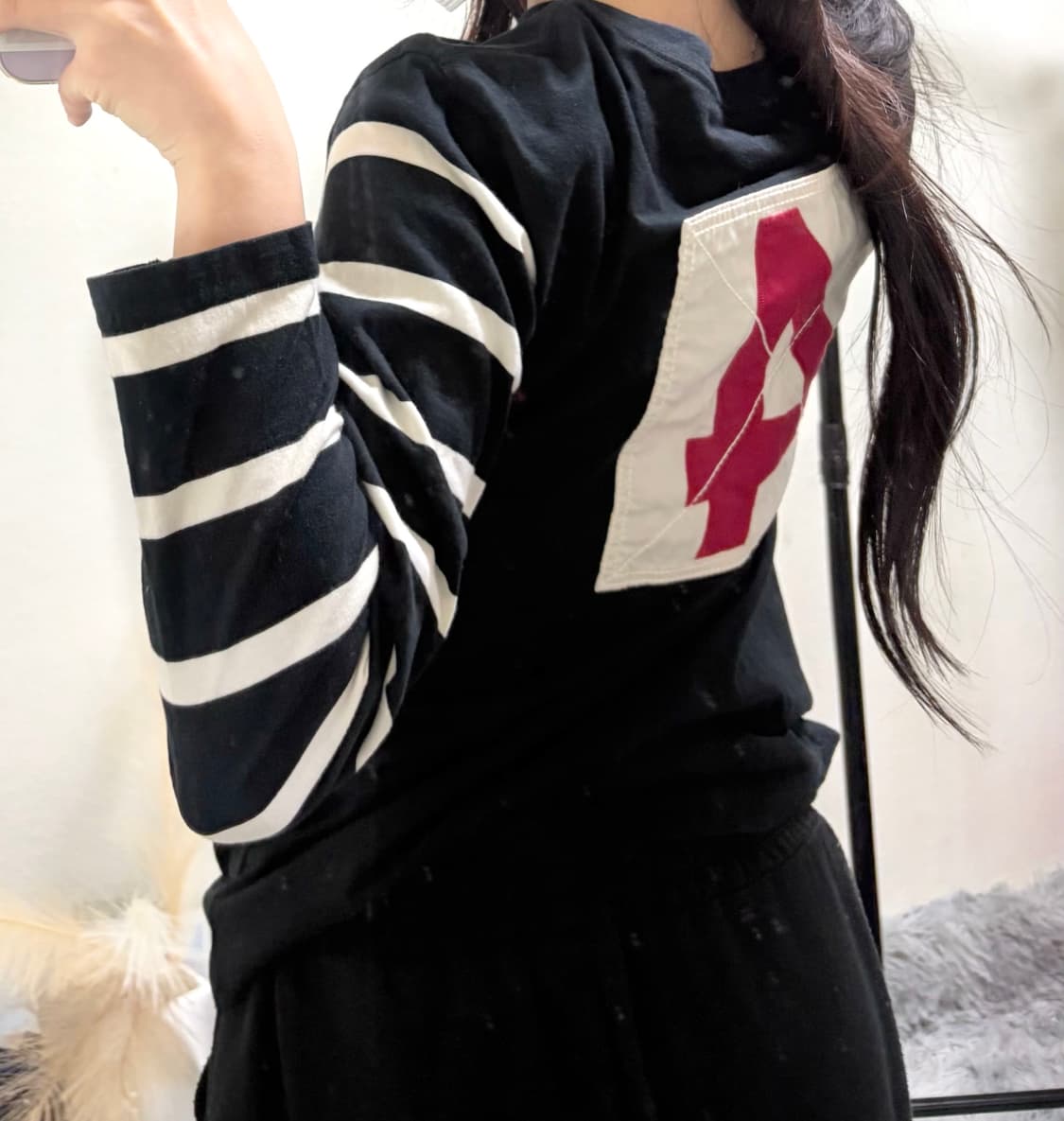 폴로 랄프로렌 00s y2k 백자수 슬리브리스(m)국내유일 상품이미지1