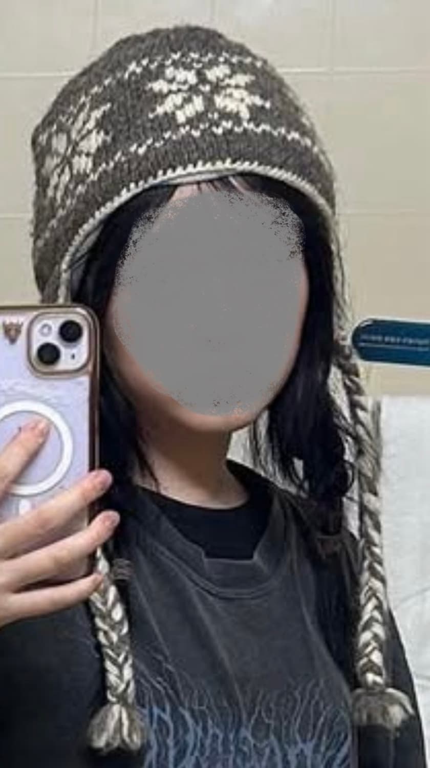 빈티지 너드 눈꽃 귀도리 모자 모리걸 하구미 큐빈티지 와이즈걸 코코모리 상품이미지2