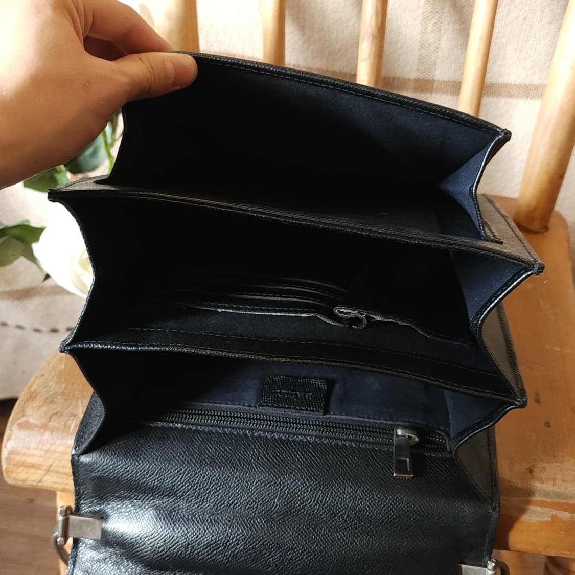 90s 발리 헤비레더 크로스백 사피아노 레더 메신져백 블랙 상품이미지8