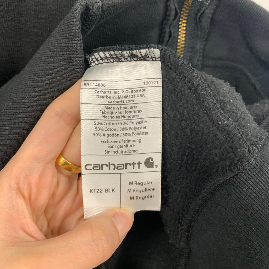 칼하트 자수로고 블랙 써멀 후드집업  상품이미지5