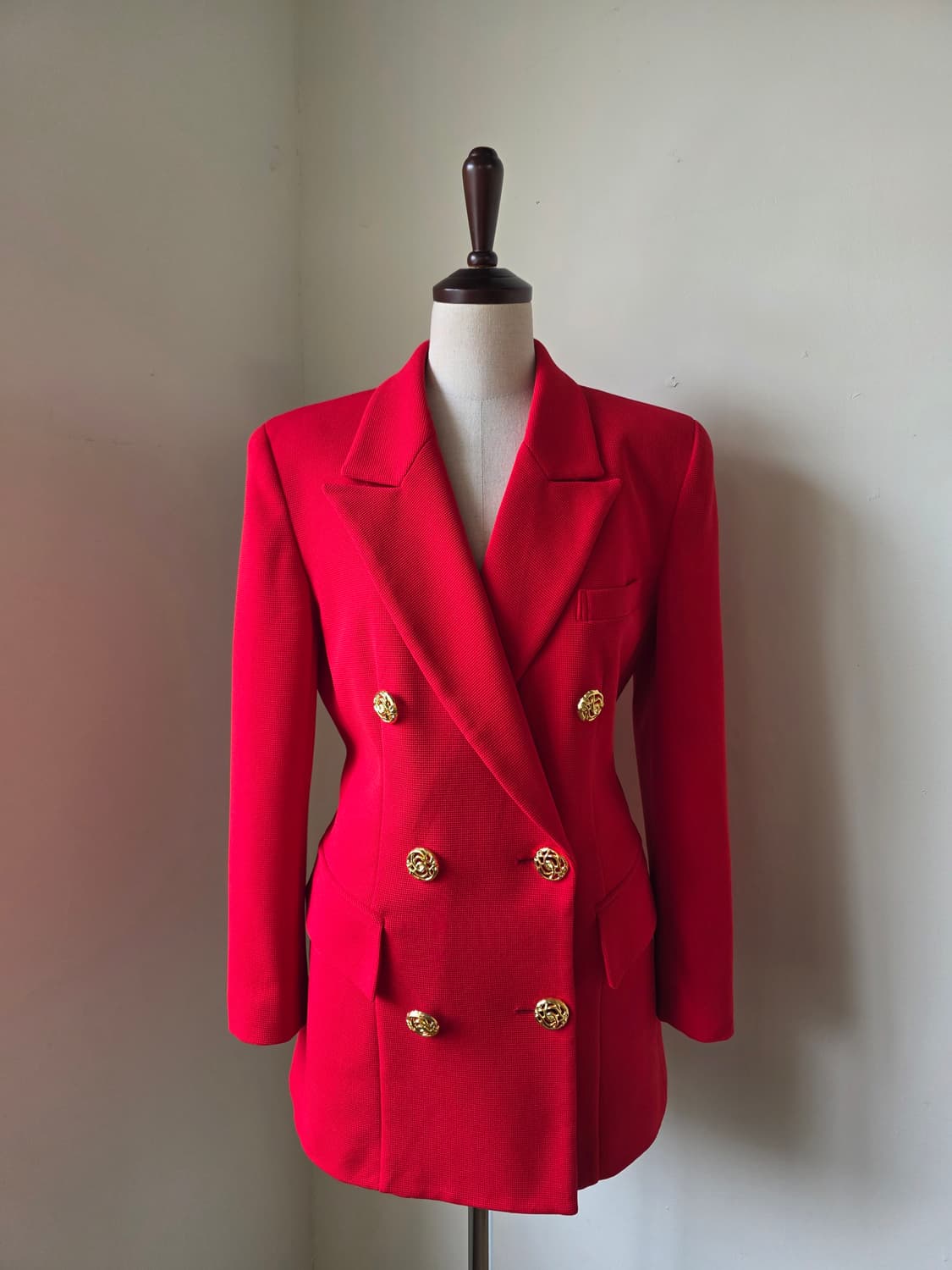 레드 금장 버튼 더블 블레이저 자켓 상품이미지2