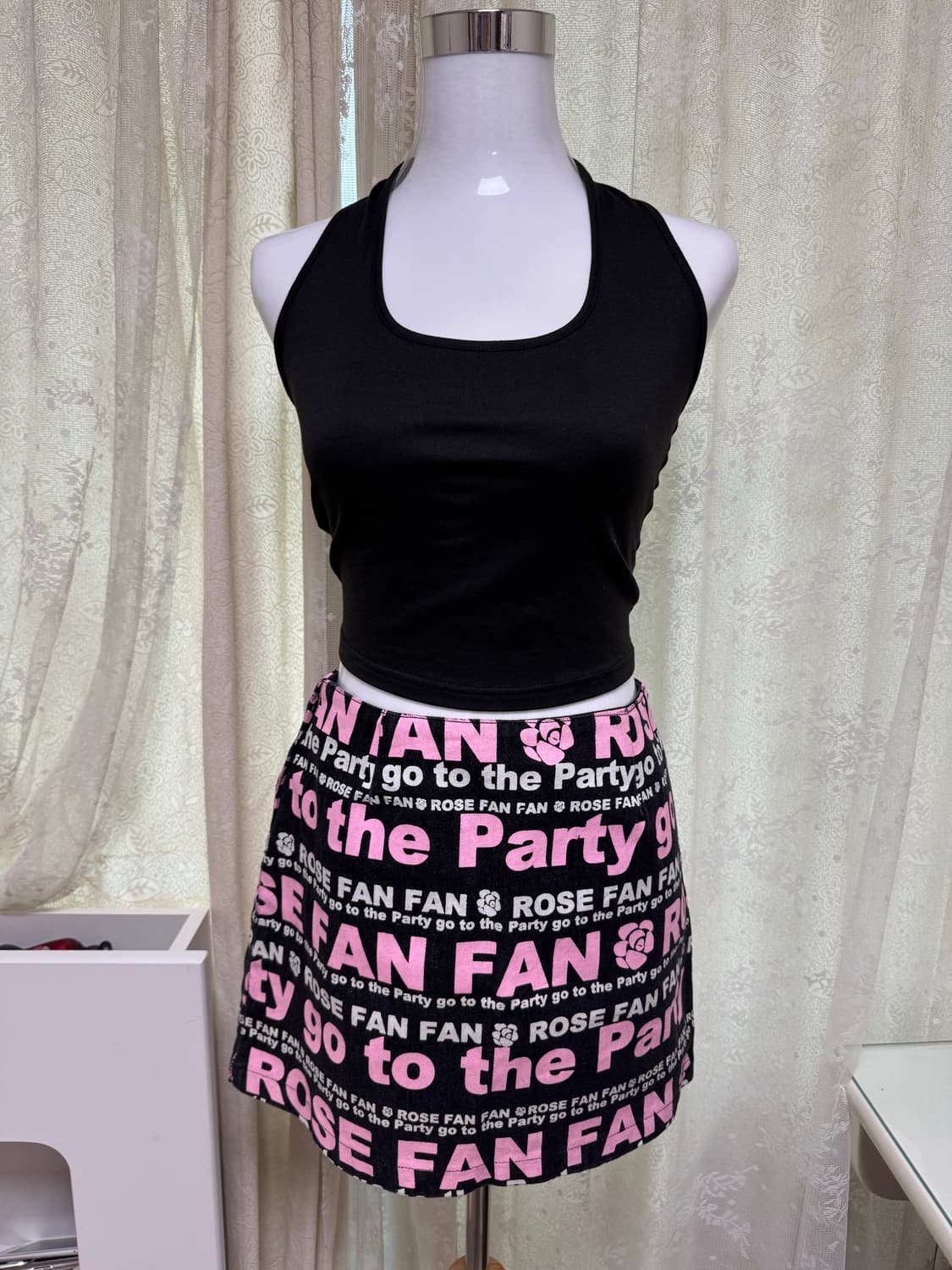 Vintage patterned denim Skirt 상품이미지1