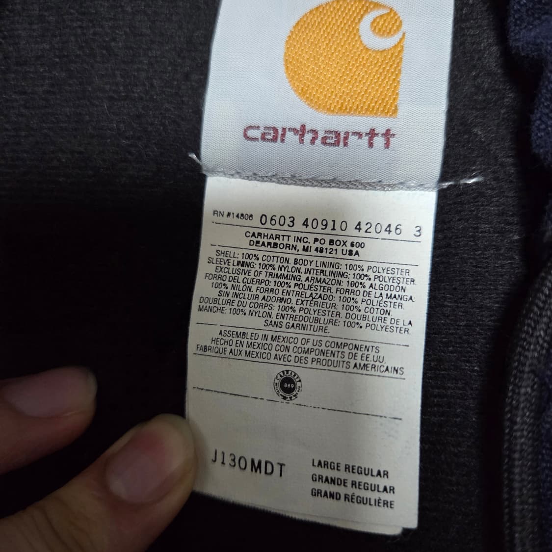 칼하트 j130 MDT L사이즈 상품이미지5