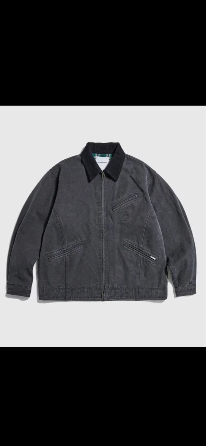 에스피오나지 워시드 캔버스 블루종 워크자켓 차콜네이비 L 상품이미지1