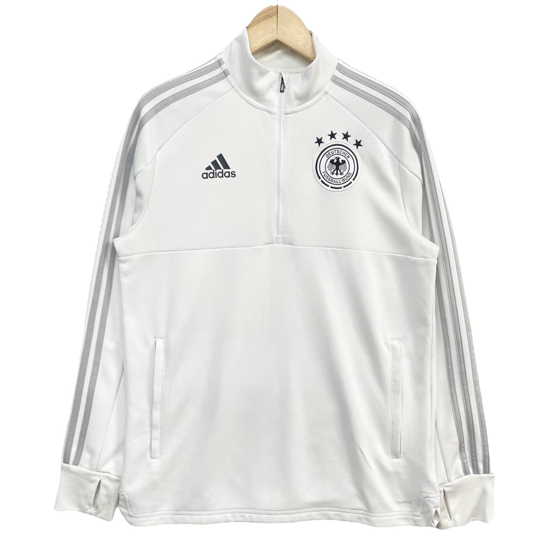 아디다스 독일 화이트 실버 하프 집업 트랙탑 져지 상품이미지1