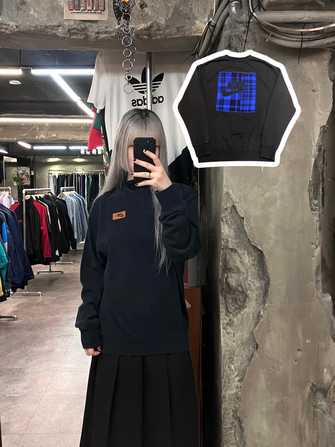 나이키 패치워크 맨투맨 블랙 L #csz2717 상품이미지1