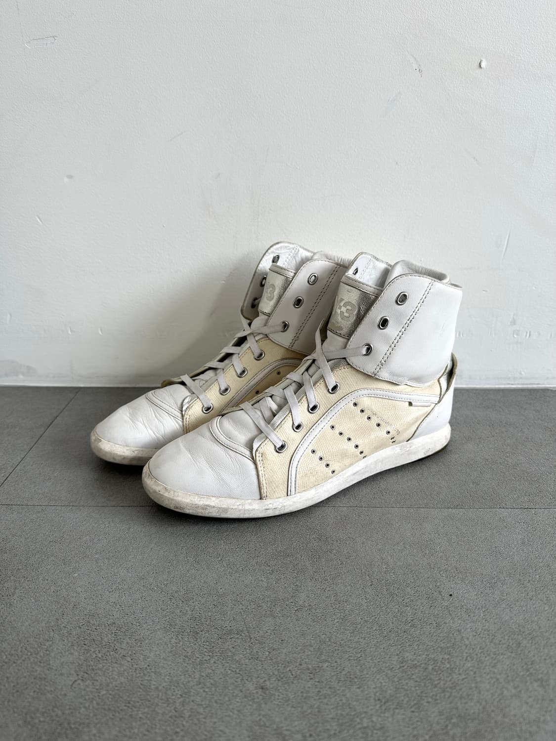 Y-3 요지 야마모토 크림 복싱 하이탑 스니커즈 상품이미지2