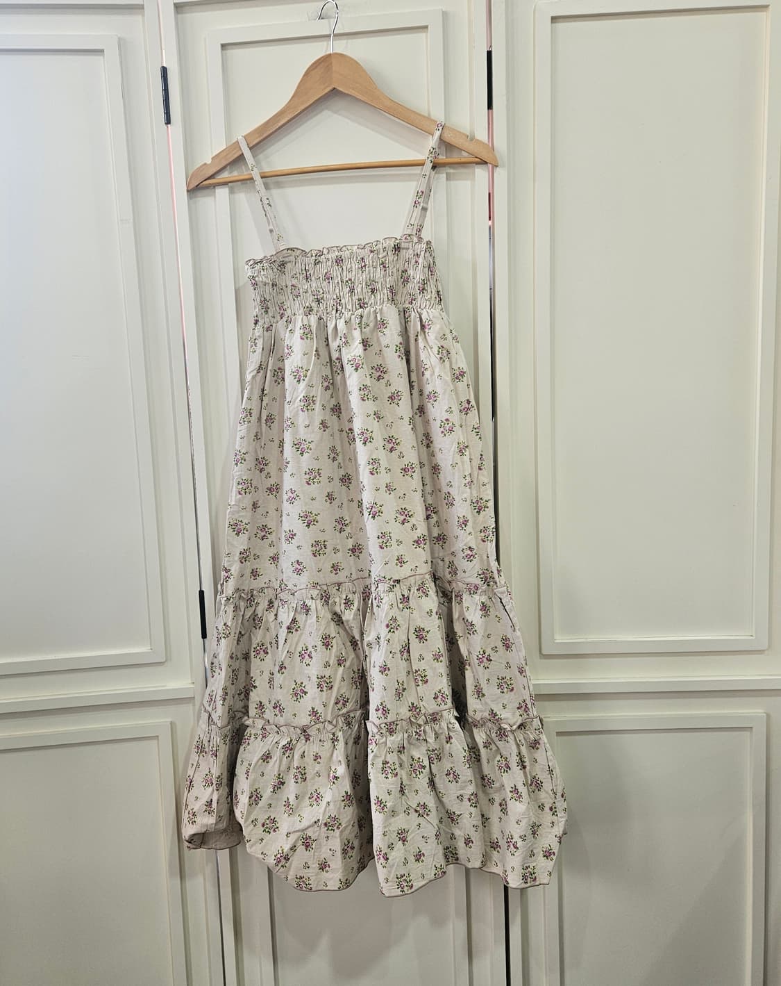 플라워 스모크 레이어드 롱 원피스 상품이미지1