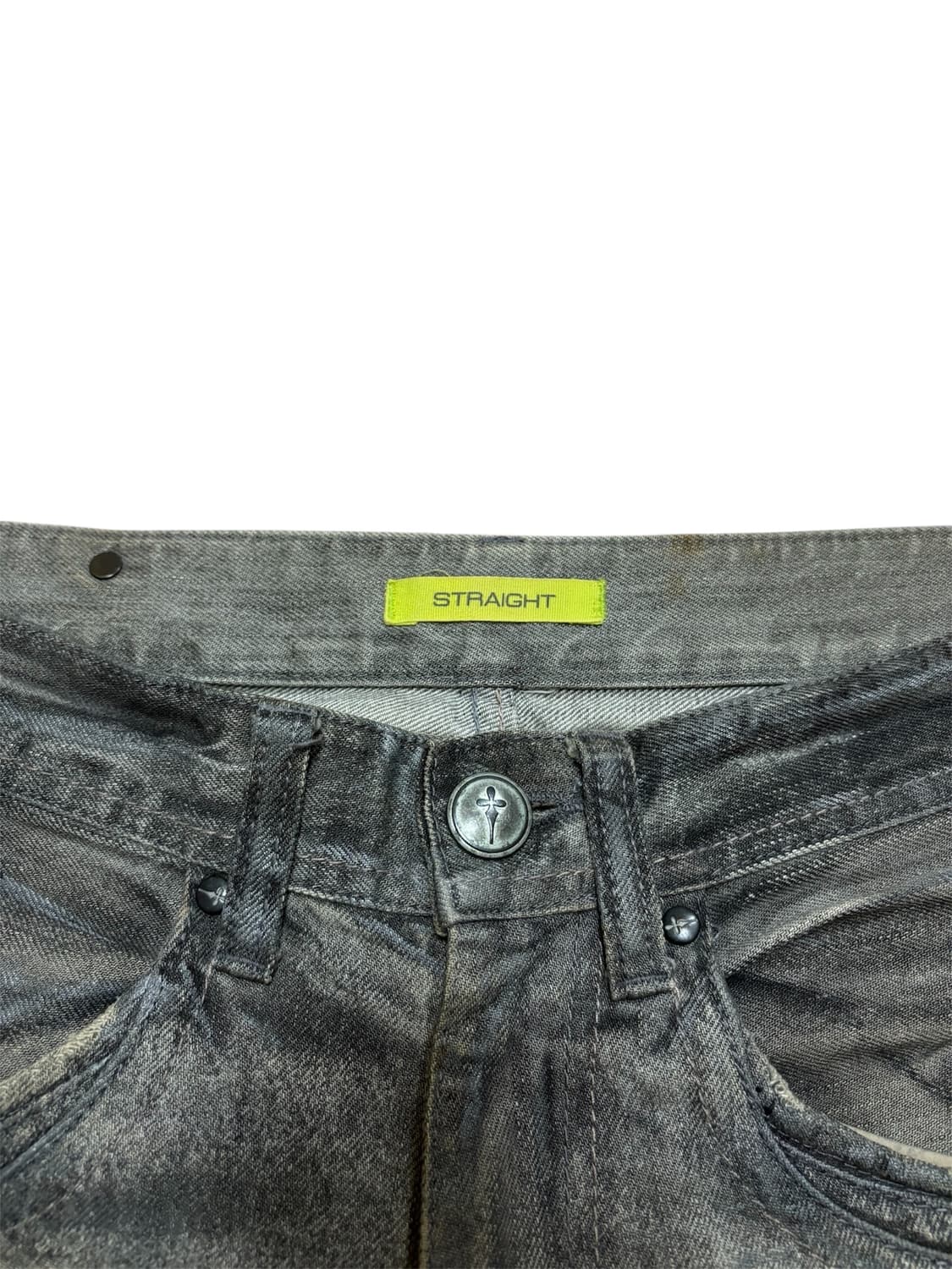 빈티지 y2k 와투케 워싱 그레이 스트레이트 데님팬츠 30사이즈 상품이미지4