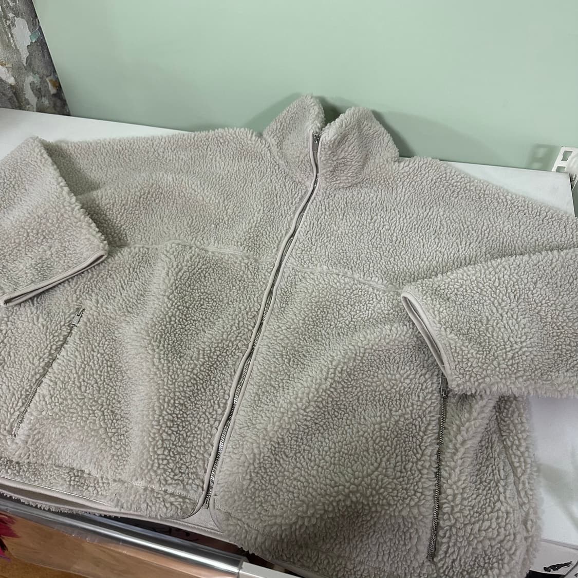 M-L 아르켓 오버핏 아이보리 플리스자켓 상품이미지1