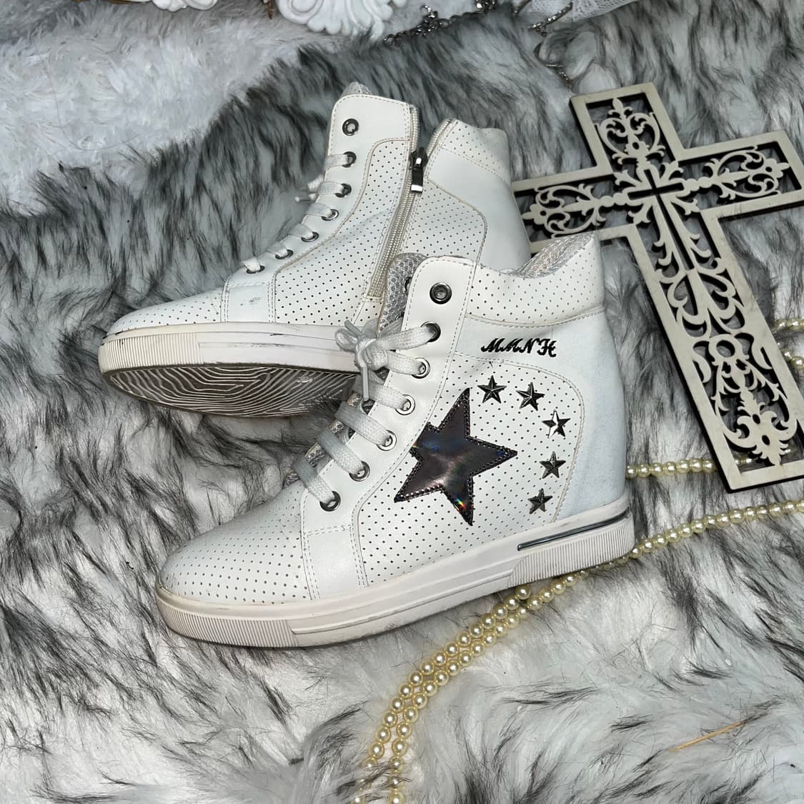 빈티지 별 스터드 웨지힐 스니커즈 상품이미지5