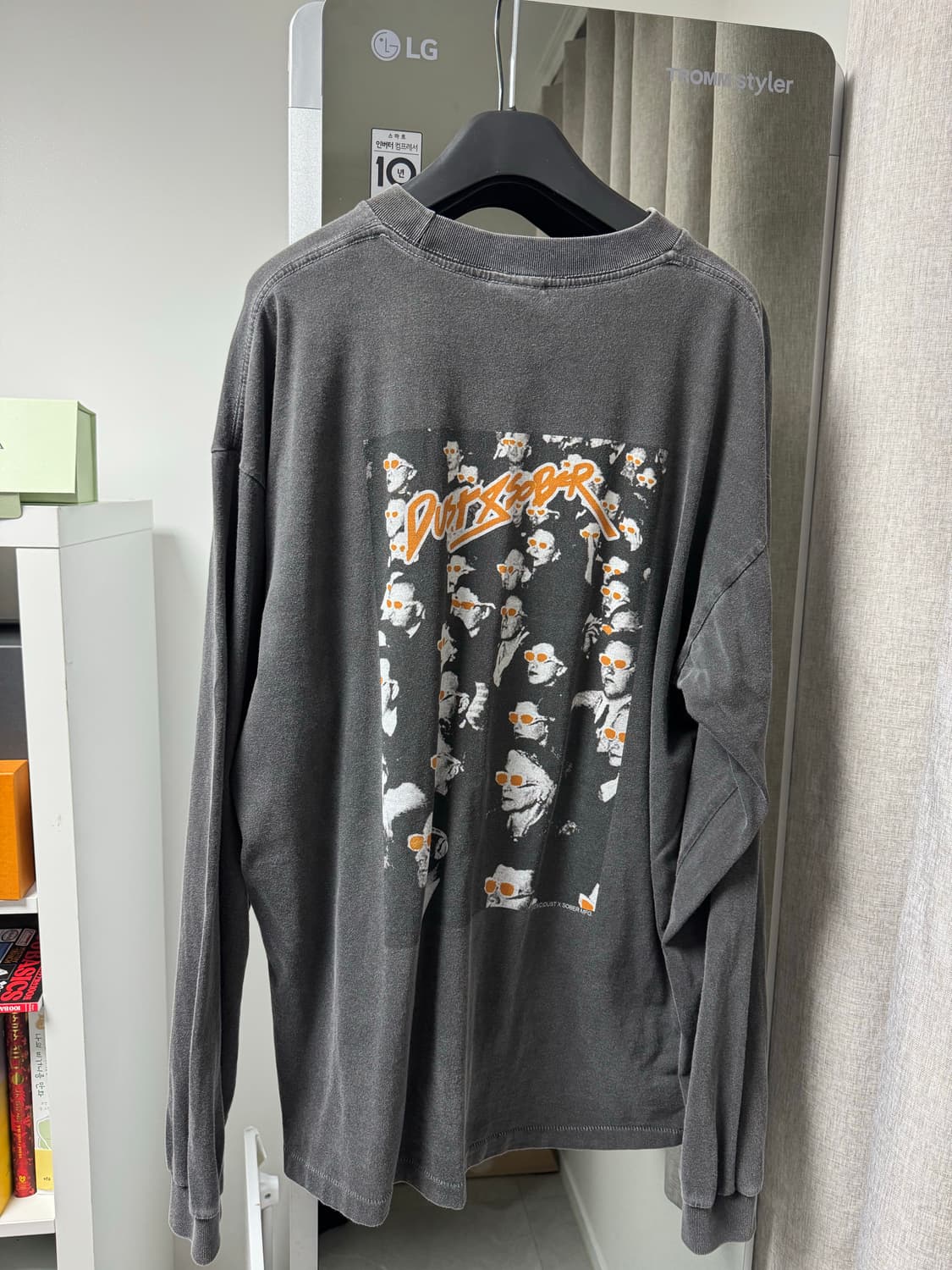 Sober goods 소버 가먼트다이 차콜 롱슬리브 세인트미카엘 메이드원 상품이미지2