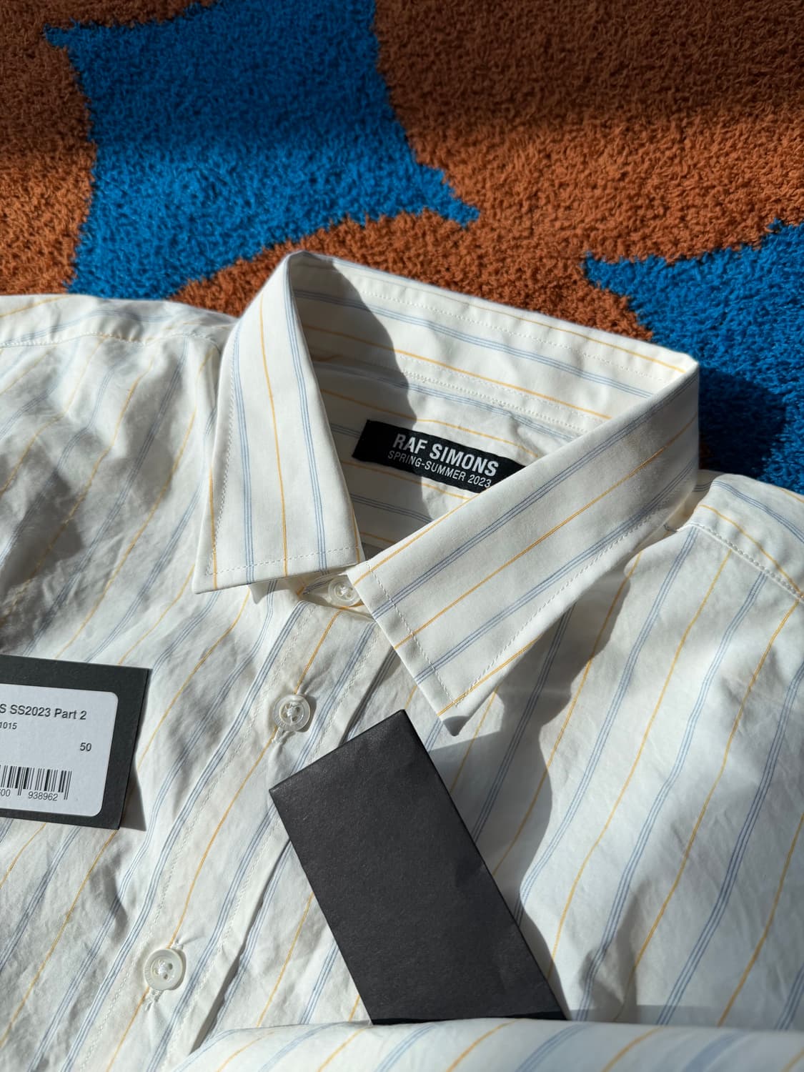 (택, 여분단추 풀구성새상품) 라프시몬스 안트워프 암패치 스트라이프 셔츠 상품이미지2