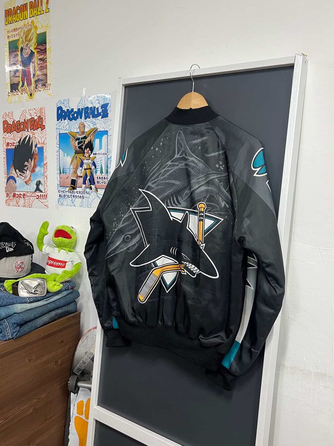 90s American Vintage 올드스쿨 산호세 샤크스 봄버 자켓 상품이미지10