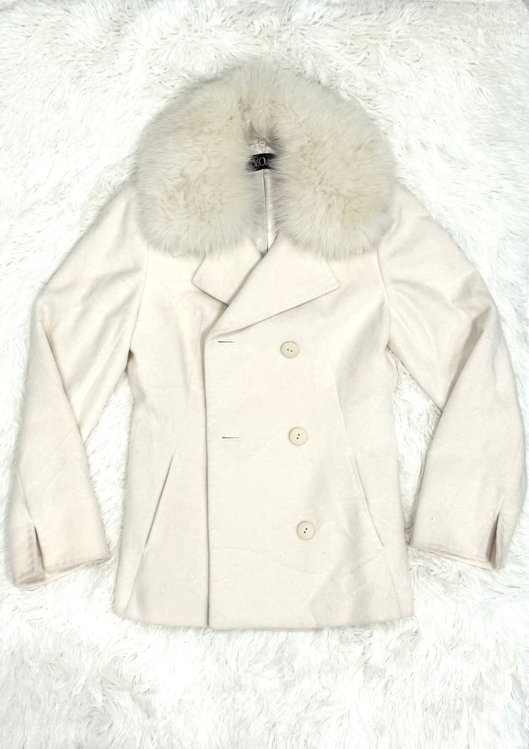 라떼갸루 아이보리 퍼 코트 히메갸루 핀터깔 상품이미지1