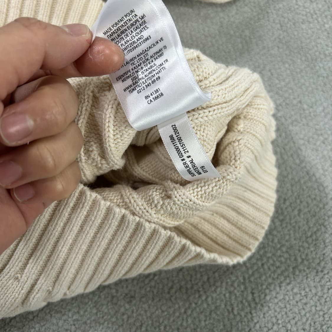 폴로 랄프로렌 케이블 니트 아이보리 xs 상품이미지6