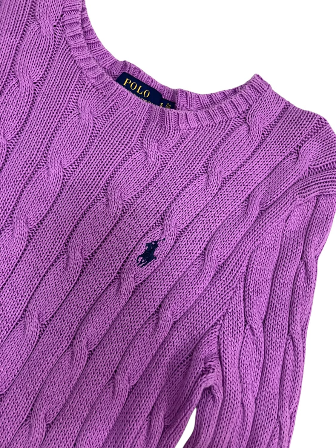 폴로 랄프로렌 퍼플 꽈배기 니트 S 상품이미지2