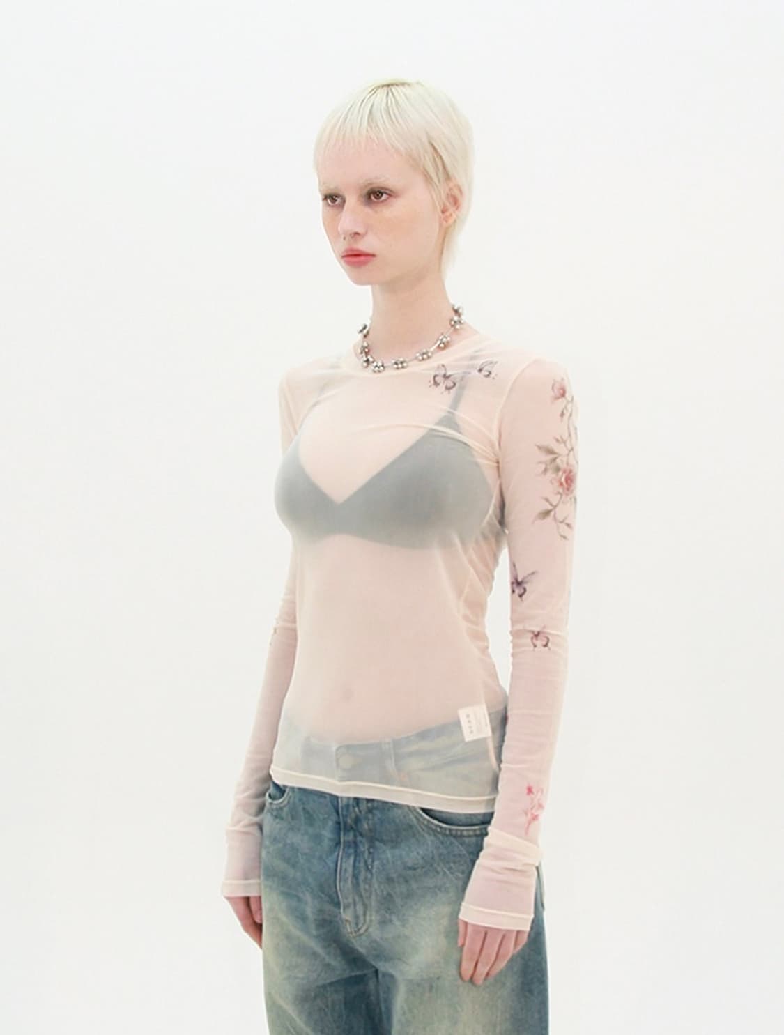 아가모스  MESH SHEER TIGHT LONG SLEEVE (SKIN 상품이미지1