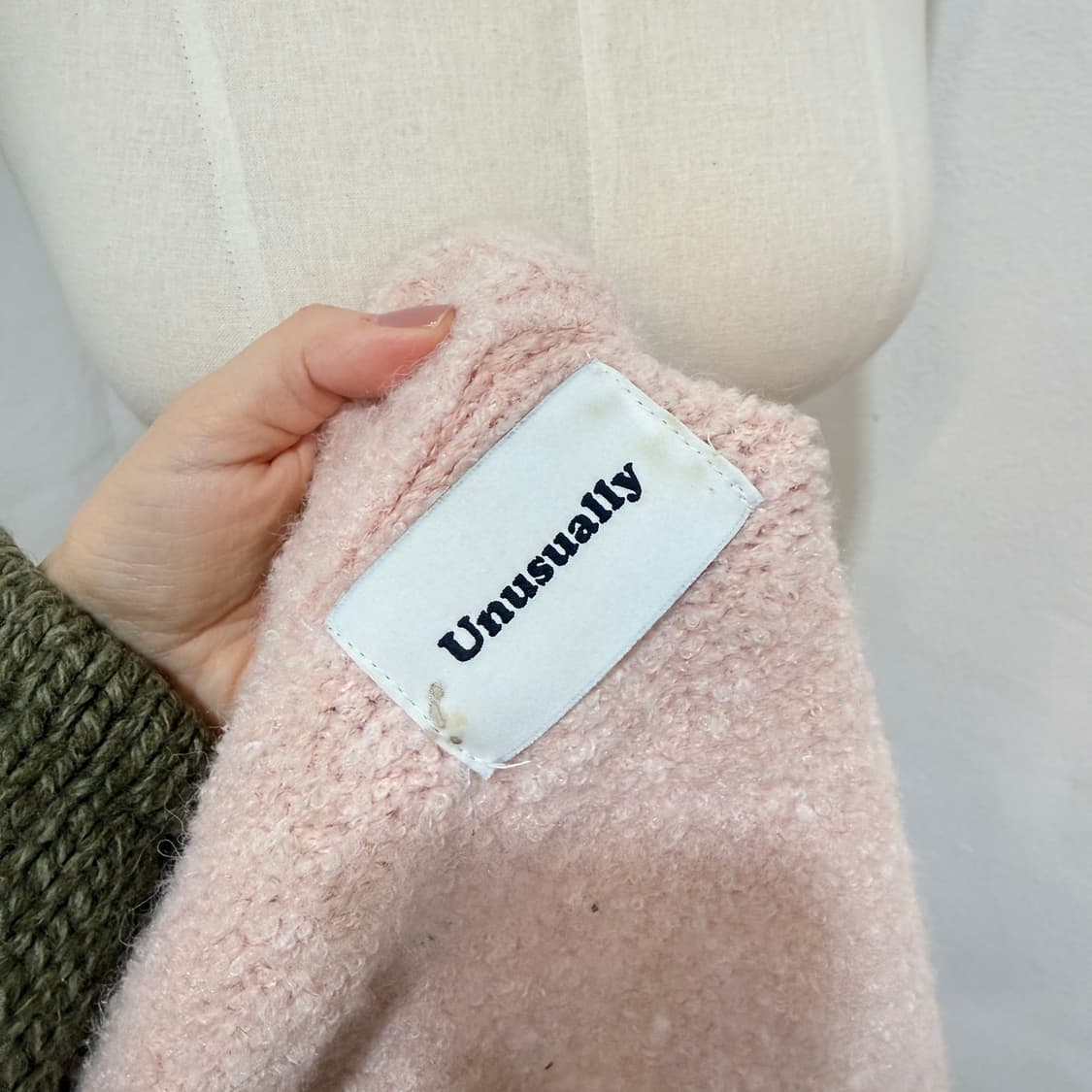 언유즈얼리 지퍼집업 핑크가디건 니트가디건 4187 상품이미지5