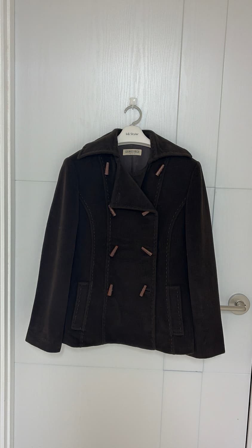 이태리 Georges Rech 브라운 더블 버튼 울코트 55 정품 상품이미지1