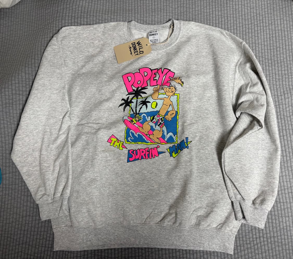 와일드 동키/뽀빠이 스웻셔츠/L(100-105)/새제품 상품이미지2