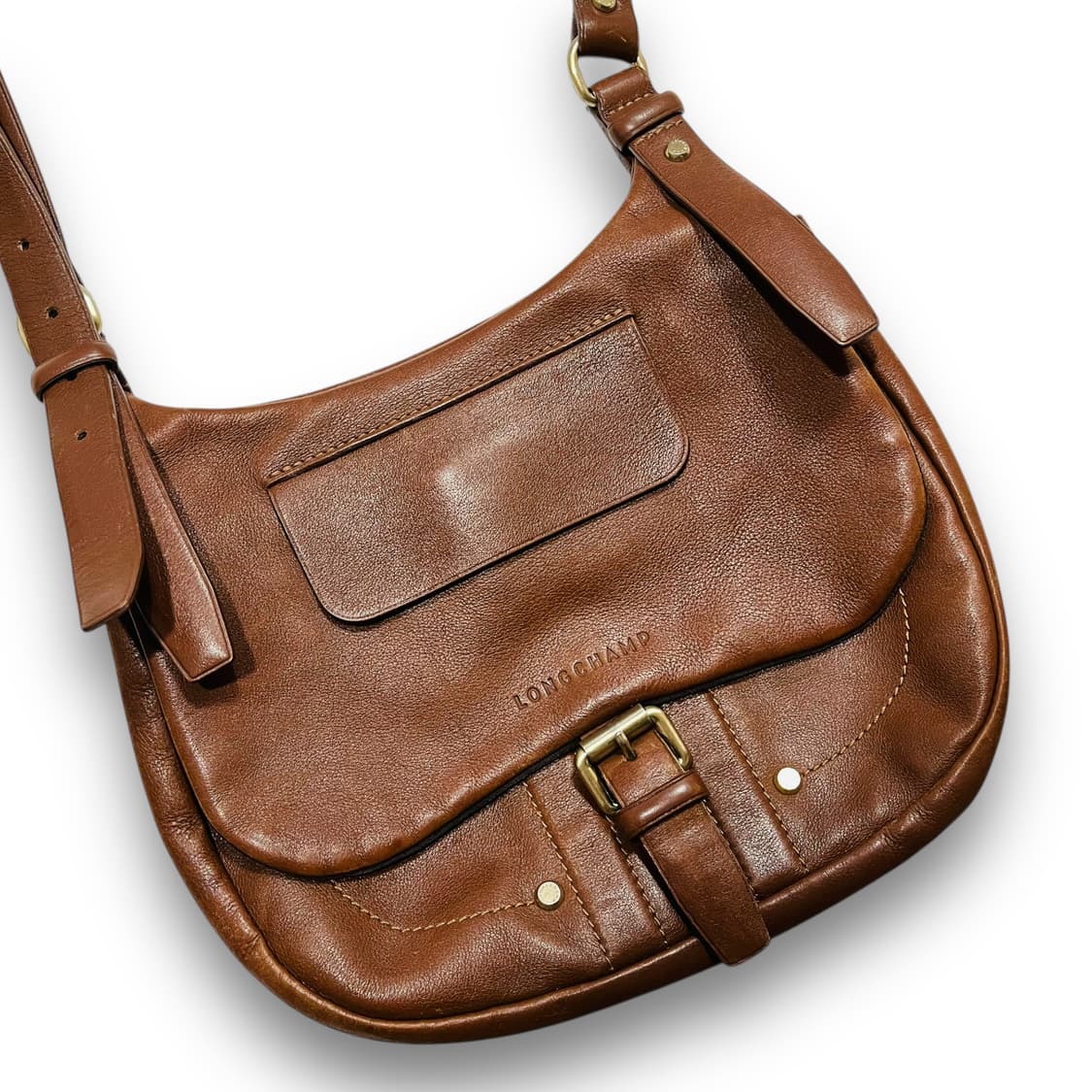 롱샴 OG Balzane 브라운 레더 크로스바디 백 상품이미지4