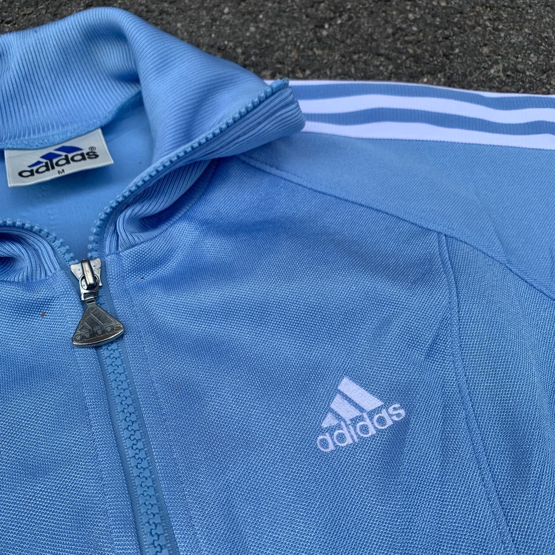 90s 아디다스 데상트 대장급 스카이블루 올드스쿨 져지 딱붙핏 트랙탑 M 상품이미지4