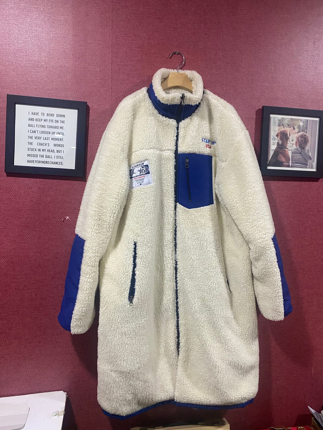 스타터 양면 롱 플리스 자켓 아이보리 상품이미지1