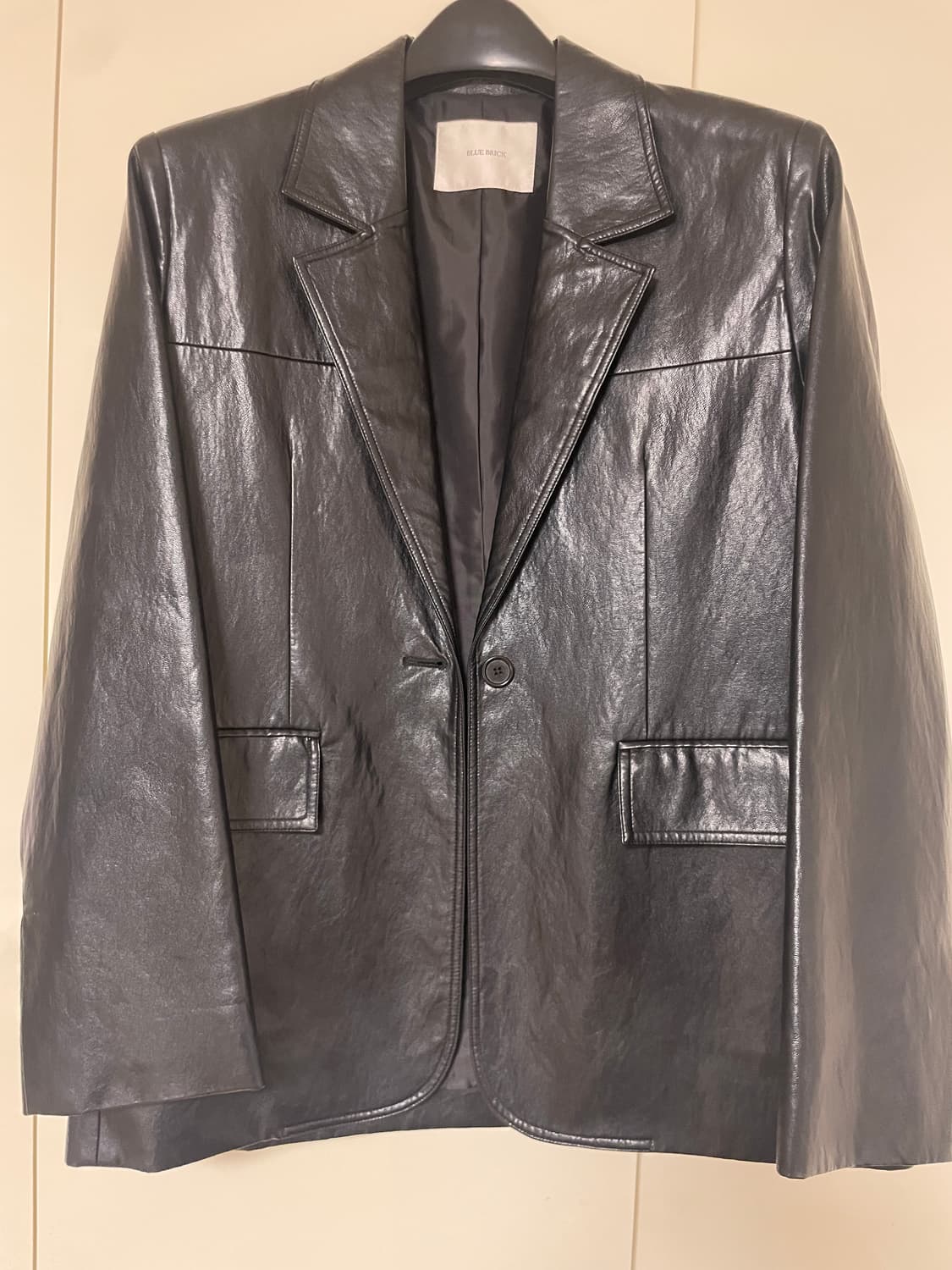 loose leather jacket (black) 상품이미지4