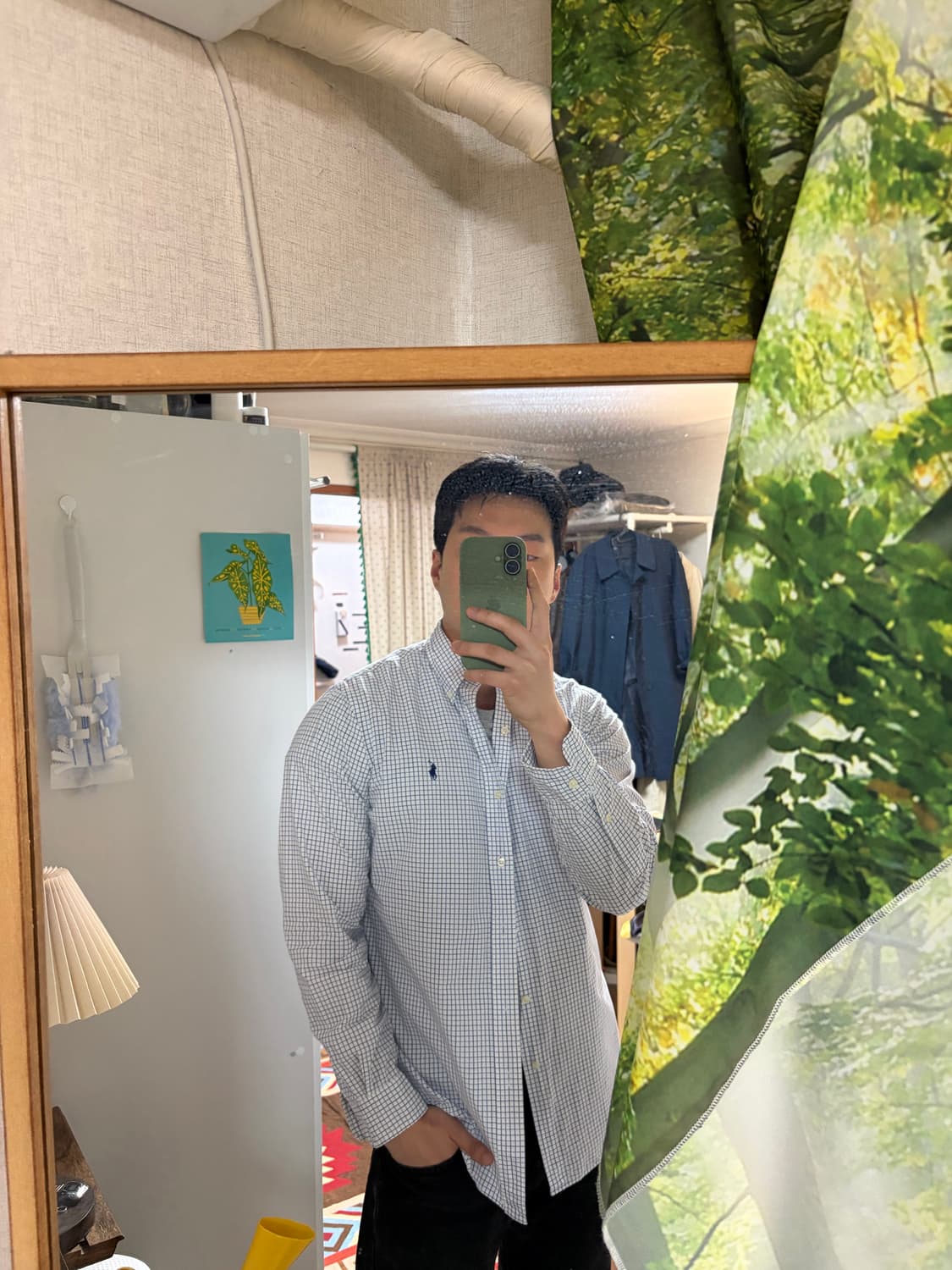 M) 폴로 랄프로렌 체크 셔츠 블루 상품이미지3