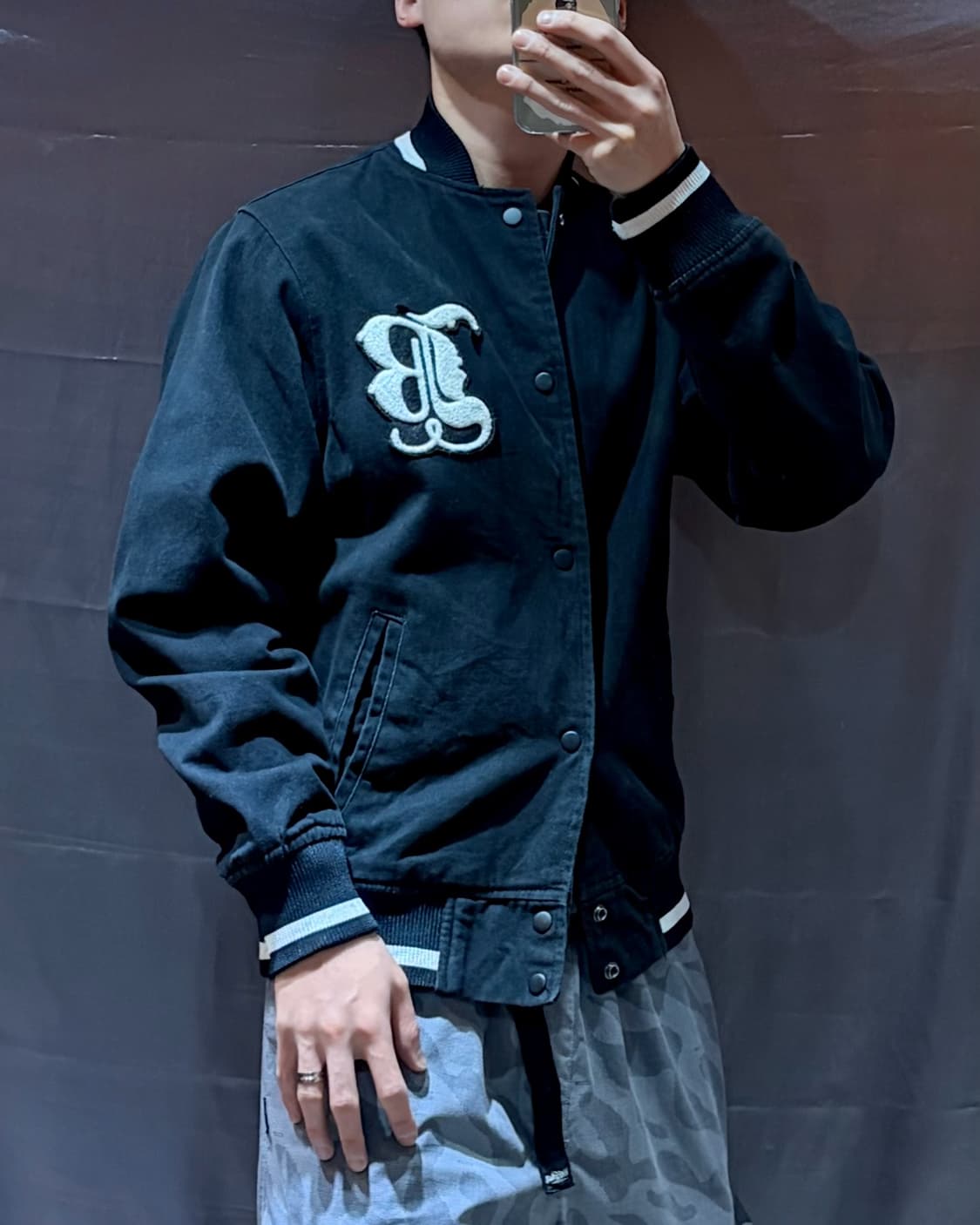 S 피시본 리미티드 New York 패치 코튼 바시티 상품이미지1