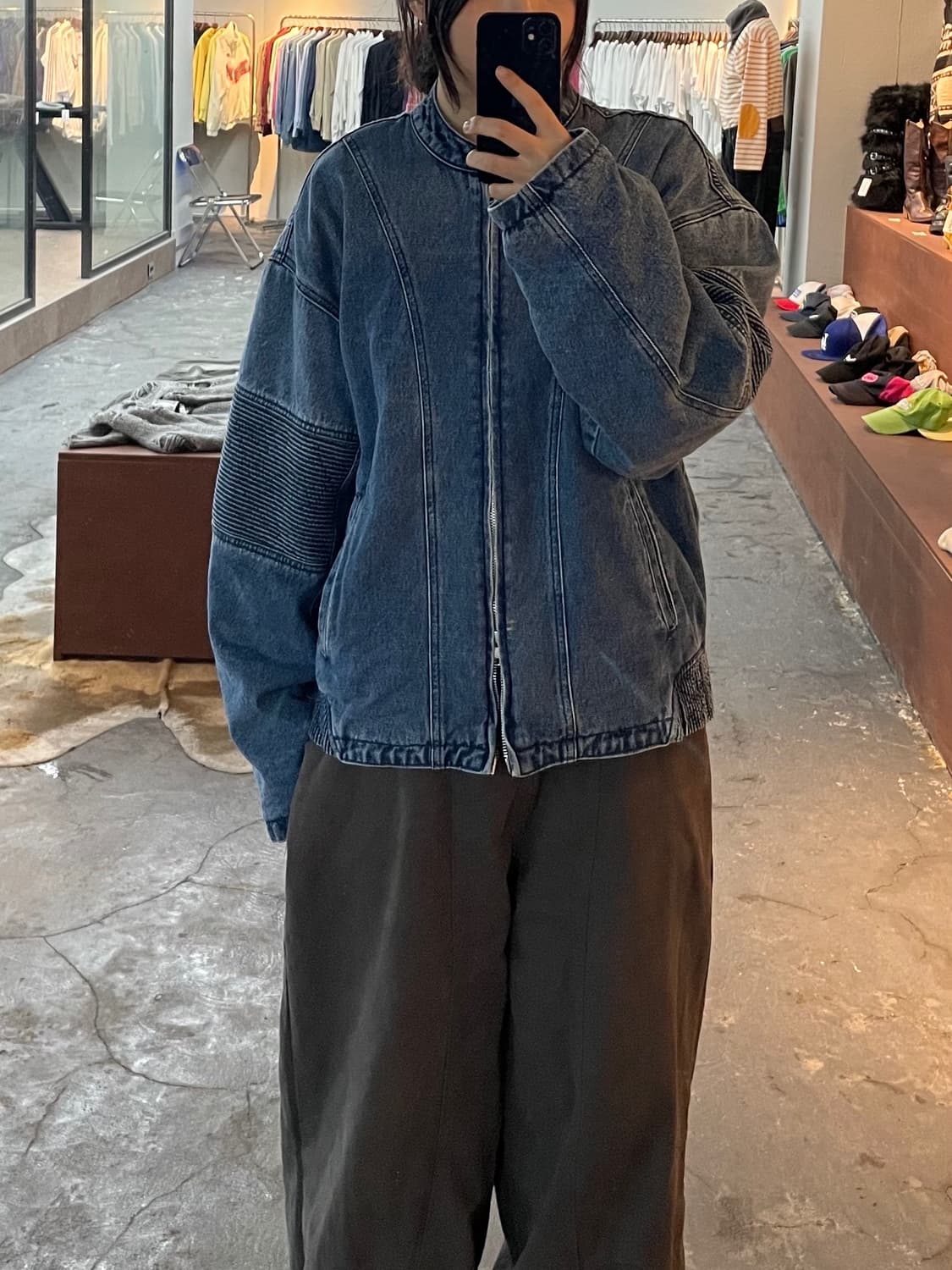 빈티지 데님 봄버 자켓 H597 상품이미지1