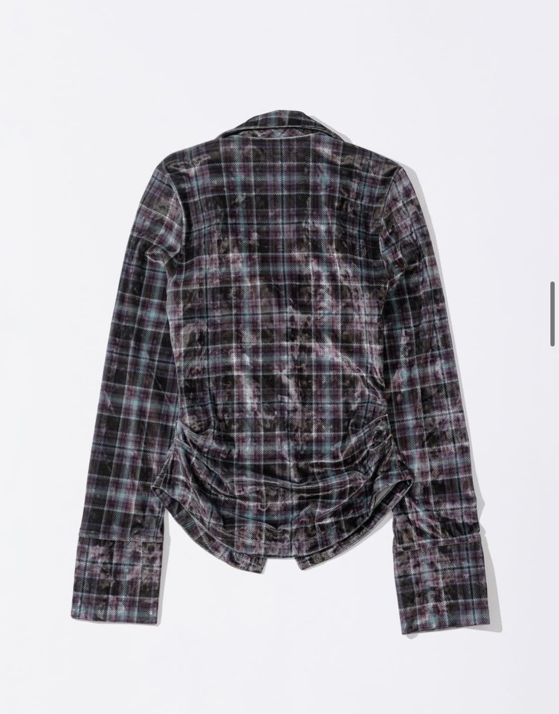 스컬프터 Velour Collar Shirt Purple Check 상품이미지2