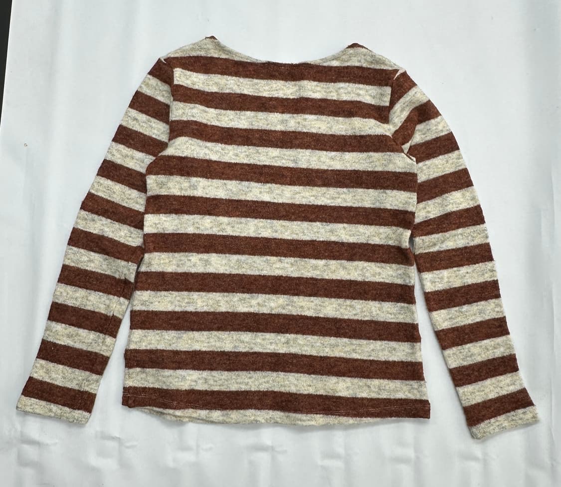 🤎Scolar 모카 단가라 니트 티셔츠🤎 라떼갸루 그런지 모리걸  상품이미지3