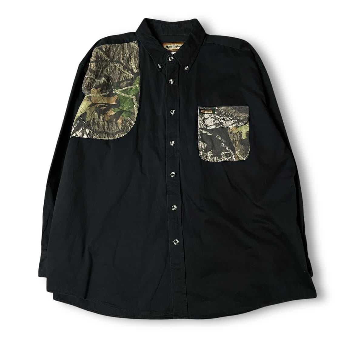 리얼트리 블랙 포인트 낙엽패턴 데님 긴팔 셔츠 2XL 상품이미지1