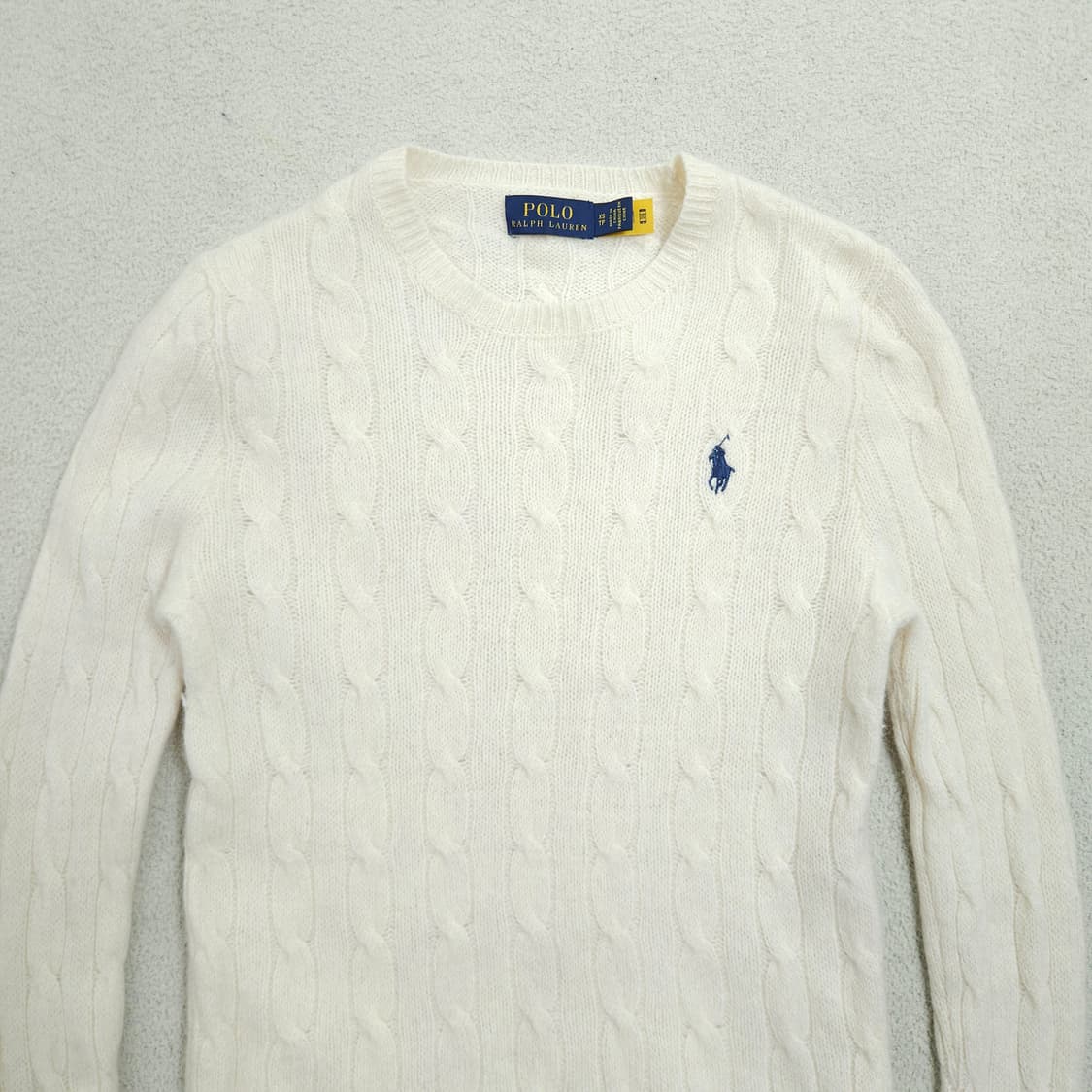 폴로 랄프 로렌 울 캐시미어 케이블 니트 XS 아이보리 상품이미지4