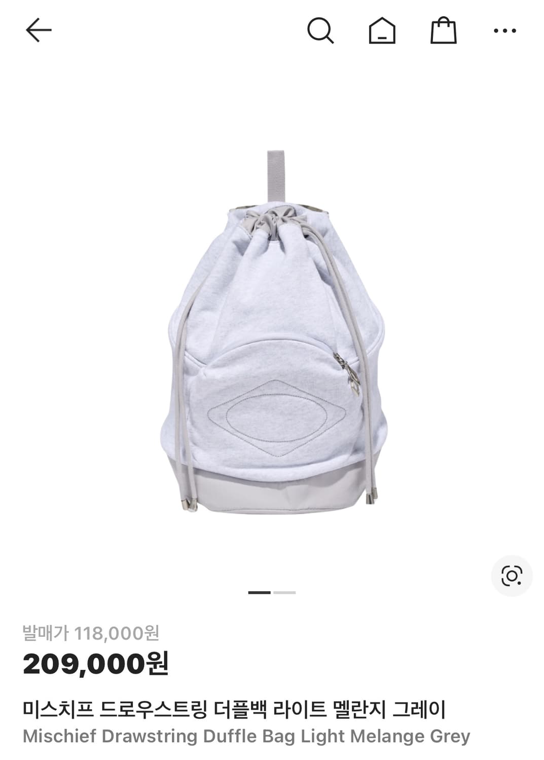 미스치프 드로우 스트링 더플백 상품이미지1