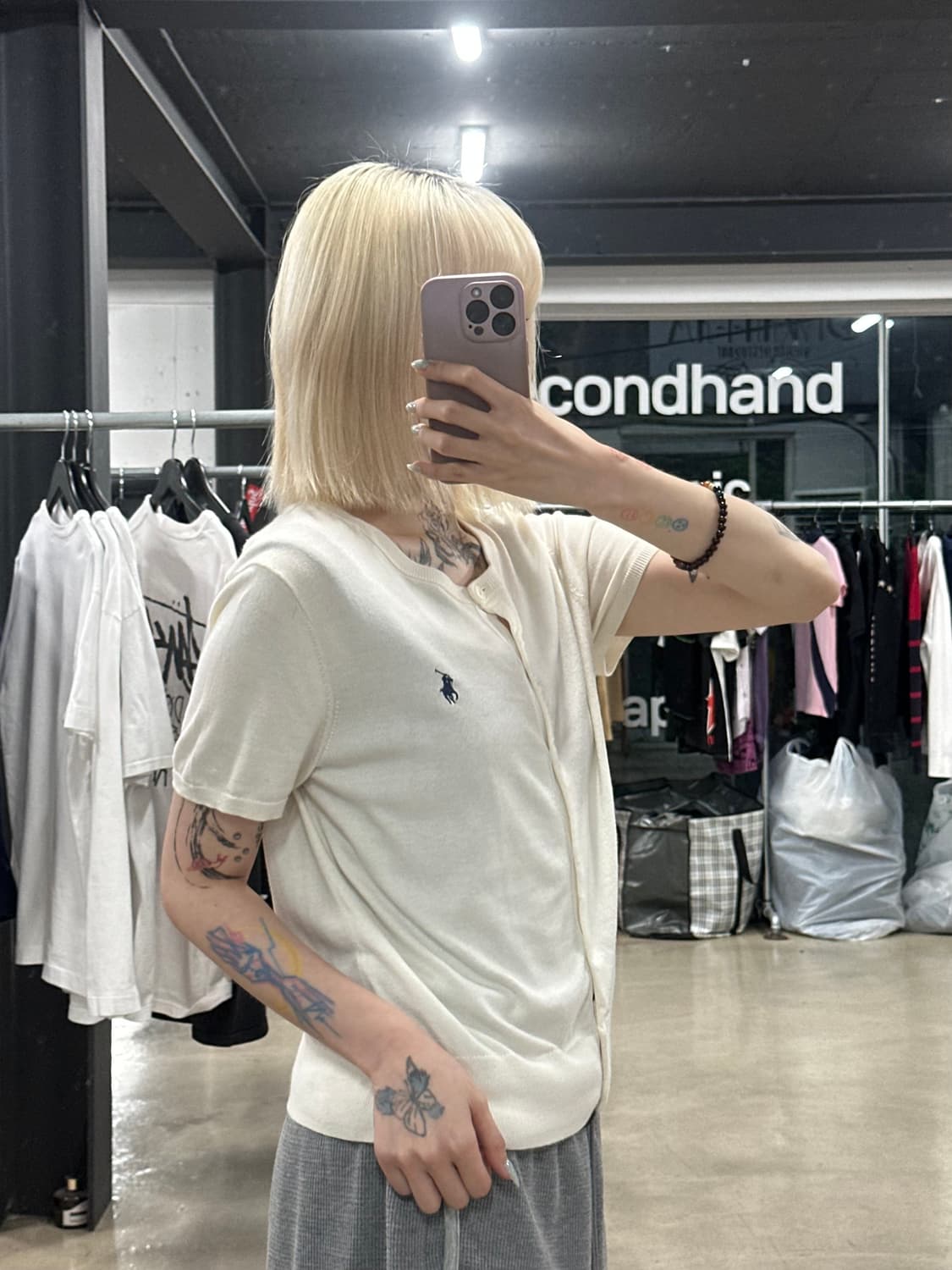 폴로 랄프로렌 코튼 단추 가디건 반팔 상품이미지2