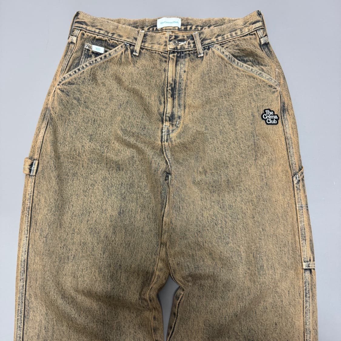 THE CREMA CLUB 인디고블루 샌드 워싱 루즈 와이드 카펜터 팬츠 상품이미지8