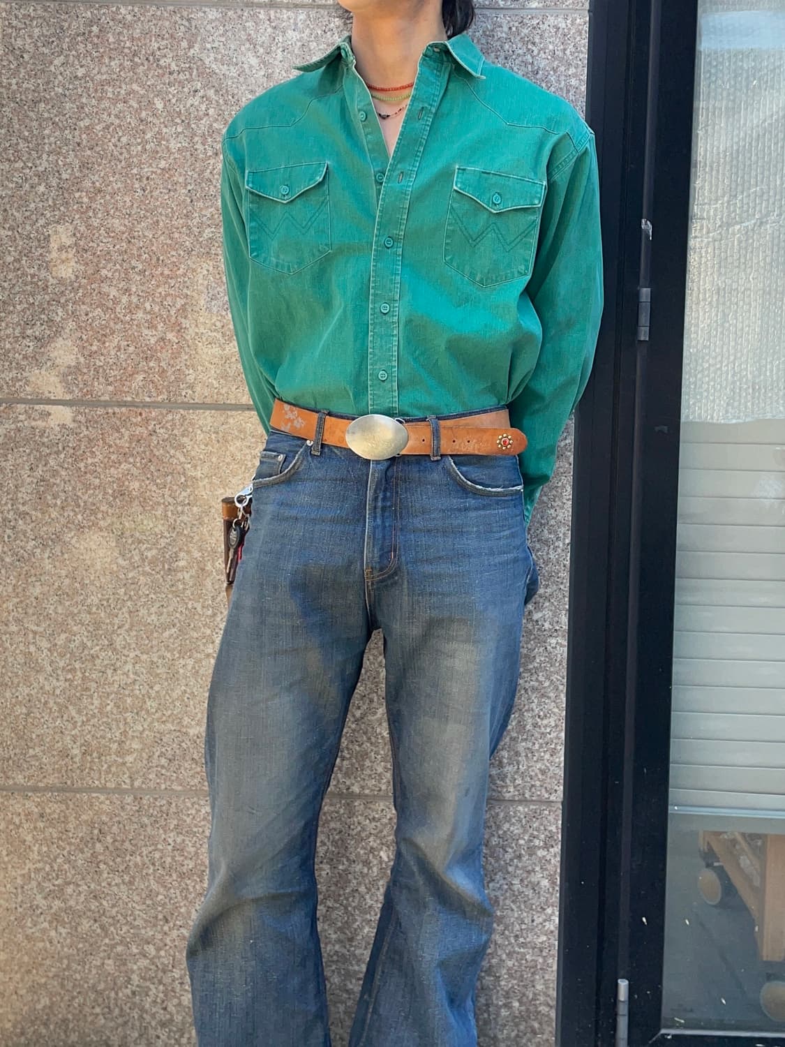 랭글러 피그먼트그린 웨스턴셔츠 상품이미지1