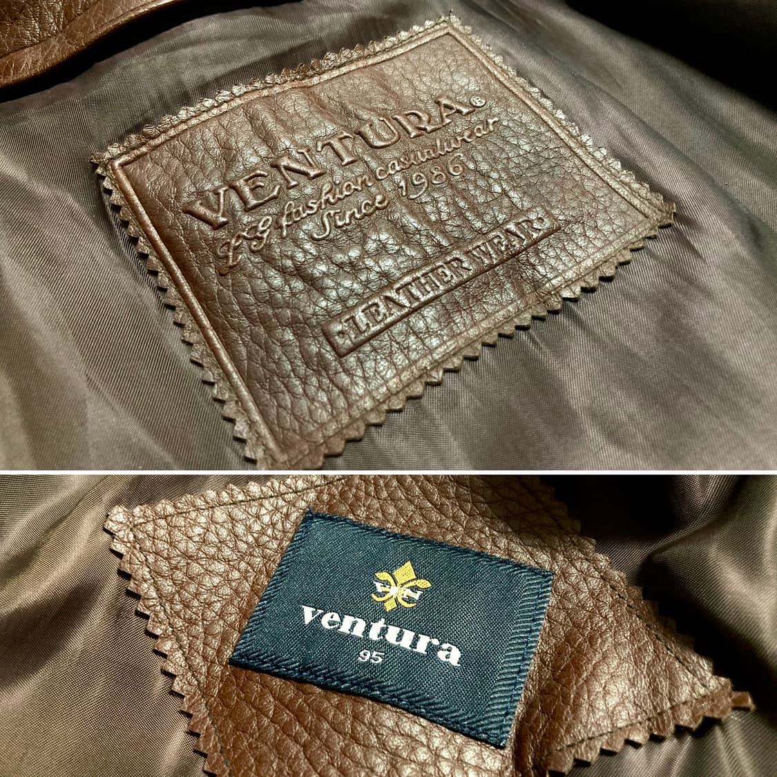 90s 벤츄라 양가죽 구스 내피 레더 자켓 100 L 상품이미지6