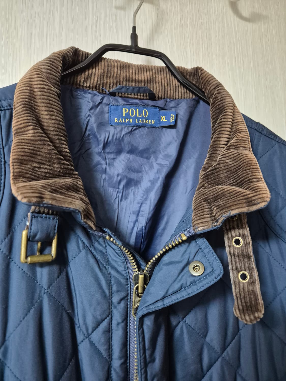(정품) 폴로 코듀로이카라 퀼팅자켓 XL 누빔자켓 상품이미지3