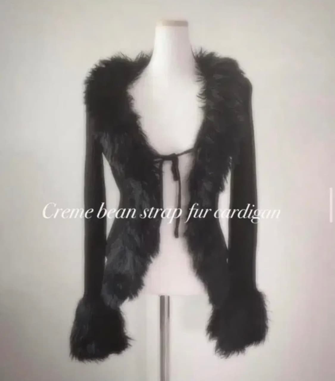 스젠 Creme bean strap fur cardigan 상품이미지1