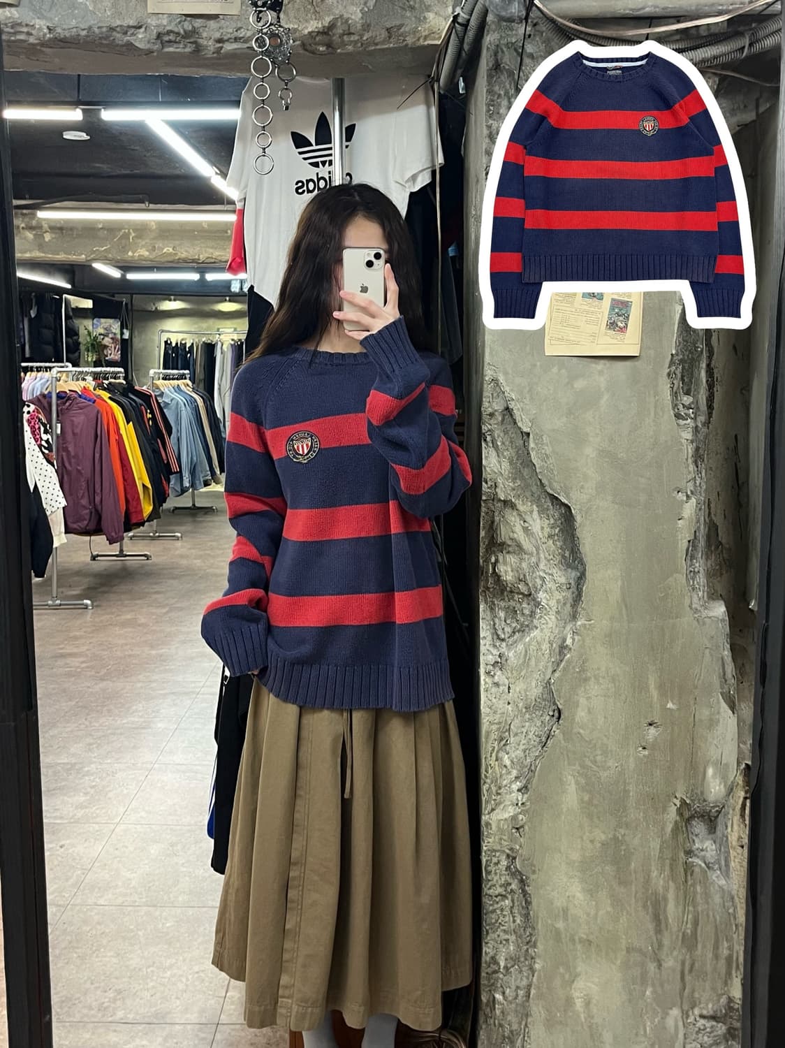 폴로 진스 스트라이프 니트 퍼플 XL #csz2182 상품이미지1