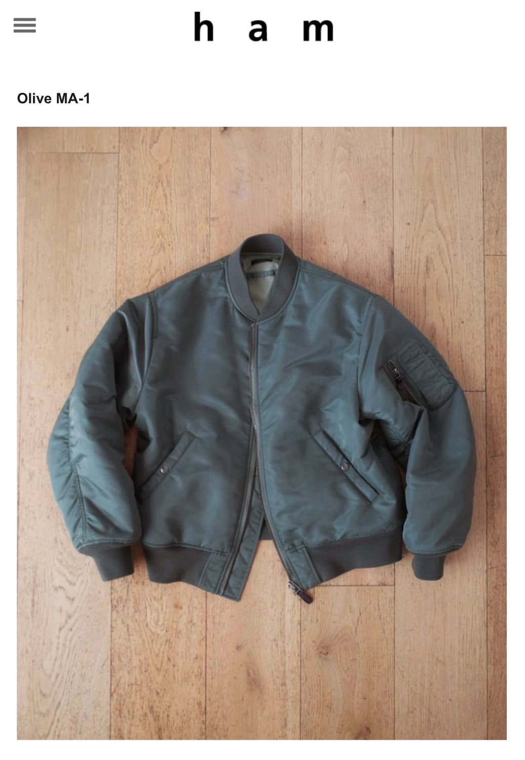 [2->3]hamsaseyo ham ma-1 올리브 사이즈 교환 상품이미지1