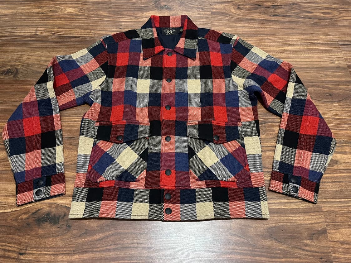 더블알엘 RRL 플레이드 Plaid 체크 울 점퍼 자켓 사이즈 M 상품이미지1