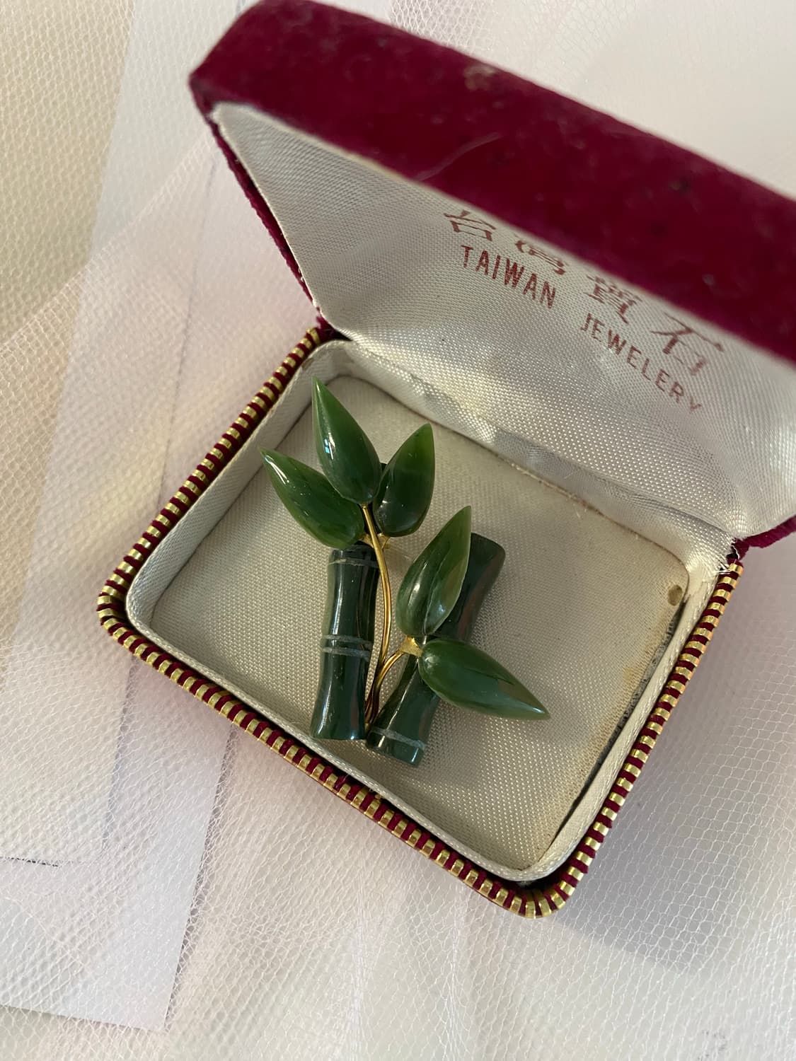 대만 옥 비취 대나무 브로치 상품이미지4